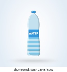 Bottle of water flat style. Vector illustration icon isolated on white background