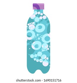 Bottle of water or fruit soda - vector icon. Flat color design.