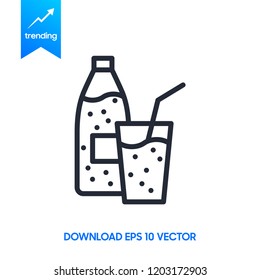 Bottle of water and glass. Vector illustration. Eps 10