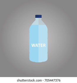 Bottle water grey background no label 