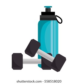 bottle water gym with weight icon