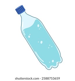 Bottle of water. Hydration, health, daily habit. Vector flat design isolated on white background