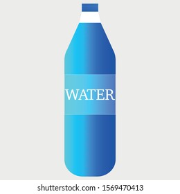 Bottle of water icon in flat