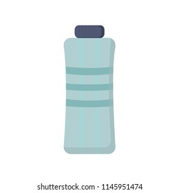 Bottle of water icon in flat style isolated on blue background. Vector illustration