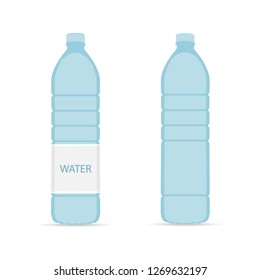 Bottle of water icon in flat style isolated on white background. Vector illustration