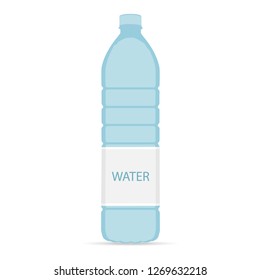 Garrafa de ícone de água em estilo plano isolado no fundo branco. Ilustração vetorial