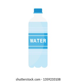Bottle of water icon in flat style isolated on white background. Vector illustration