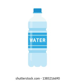 Bottle of water icon in flat style isolated on white background. Vector illustration