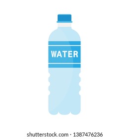 Bottle of water icon in flat style isolated on white background. Vector illustration