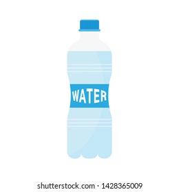 Bottle of water icon in flat style isolated on white background. Vector illustration