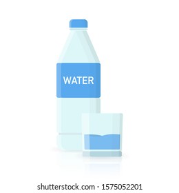 Bottle of water icon in flat style isolated.