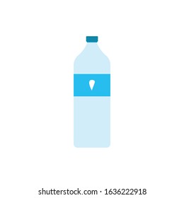 Bottle of water icon in flat style isolated.