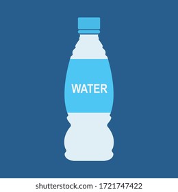 Bottle of water icon in flat style isolated on blue background. Vector Bottle. EPS