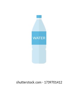 Bottle of water icon in flat style vector illustration isolated on white background.