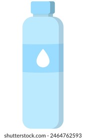 Bottle of water icon in flat style isolated on white background.