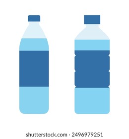 Bottle of water icon in flat style. Water bottle icon set. Icon for drinking water package and mineral bottle. soda bottle icon flat design vector illustration.