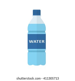 Bottle of water icon in flat style isolated on white background. Vector illustration