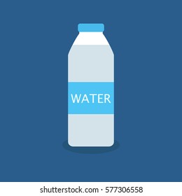 Bottle of water icon in flat style