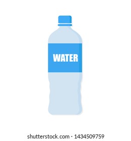 Bottle of water icon in flat. Vector illustration