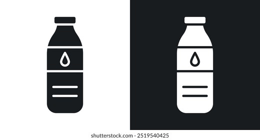 Bottle water icon icons in black and white filled style