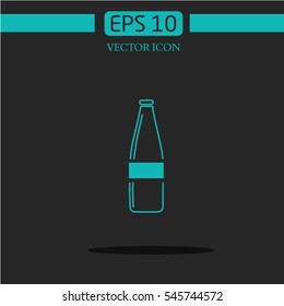 bottle of water. icon on dark background.logo design.graphic image.simple icon for web.line