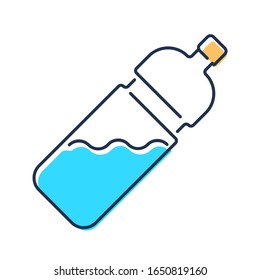 Bottle of water icon in trendy flat outline style isolated on white background. Graphic element for your design. Vector illustration.