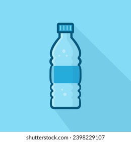 Bottle of water icon. Vector illustration on blue background