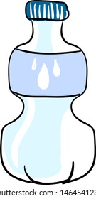 Botella de agua, ilustración, vector sobre fondo blanco.
