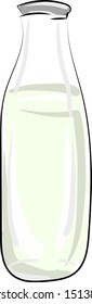 Bottle of water, illustration, vector on white background.
