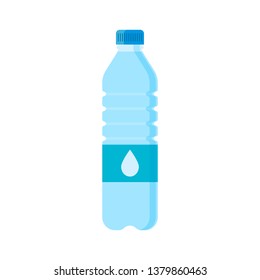 Bottle of water isolated vector illustration on white background.