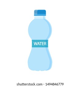 Bottle of water isolated vector illustration on white background.