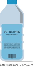 Frasco de la ilustración vectorial aislada de agua sobre fondo blanco