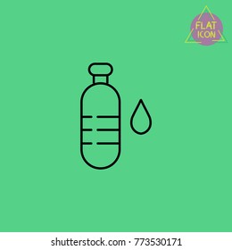 bottle of water line icon