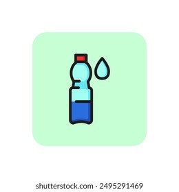 Bottle of water line icon. Container, beverage, drinking, drop. Liquid concept. Can be used for topics like salt water balance, thirst, diet, hydration