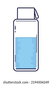 bottle with water on white background