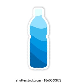 Bottle of water paper icon. Clipart image isolated on white background.