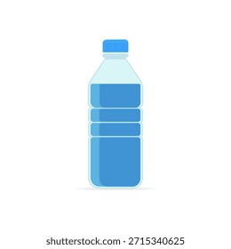 Flasche Wasser auf einfarbigem Hintergrund mit Fokus auf Form und Farbe des Behälters