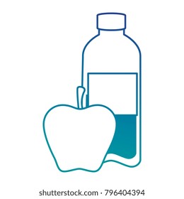 bottle water plastic with apple