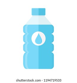 Bottle of water. Plastic bottle of fresh water icon in flat style. Vector illustration.