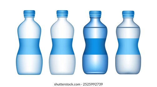 Eine Flasche Wasser. Plastikflasche mit Wasser. Vektor-3D-Clipart einzeln auf weißem Hintergrund.