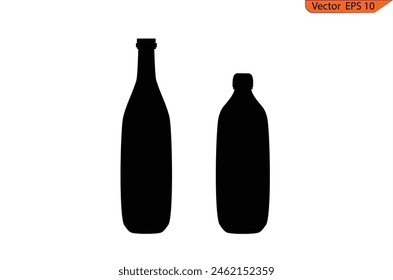 Bottle of water. set of isolated water bottle icon on white background. Beverage, beer and brewing sign and symbol. Vector illustration