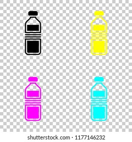 bottle of water, simple icon. Colored set of cmyk icons on transparent background