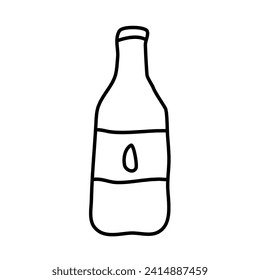 bottle water of summer doodles icon set