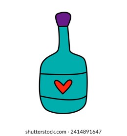 bottle water of summer doodles icon set