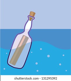 bottle in the water vector