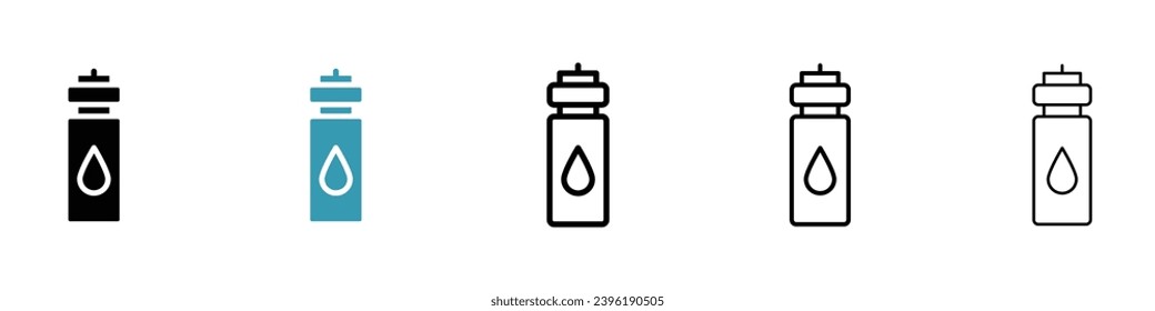 Flasche Wasser Vektorsymbol Set. Flasche Wasser Plastikflasche Symbol für UI Designs.