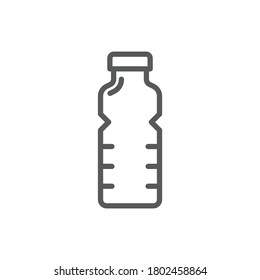 Flasche Wasser, Vektorsymbol einzeln auf weißem Hintergrund