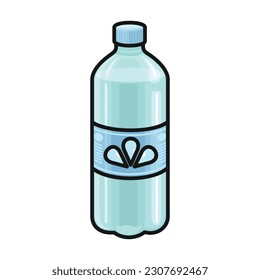 Icono del vector de agua del frasco.Icono del vector de color aislado en el agua del frasco de fondo blanco.