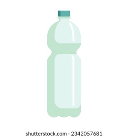 Flasche für Wasser, Vektorgrafik. Zeichnung des Behältnisses für Flüssigkeit einzeln auf weißem Hintergrund. Ökologie