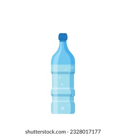 Botella de agua.  Ilustración del vector aislada en fondo blanco